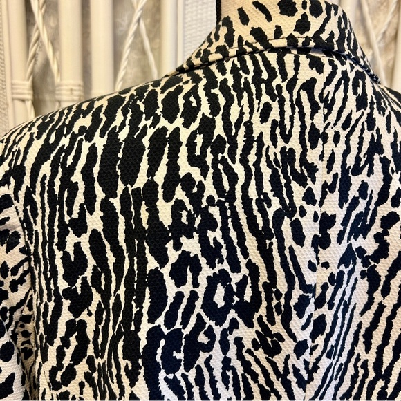 Talbots Blazer Leopard Animal Print Cream Black Jacket Stretch Plus size 16W - Picture 5 of 16